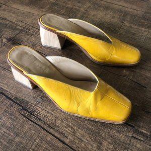 PALOMA WOOL YELLOW LEATHER HEELS 38